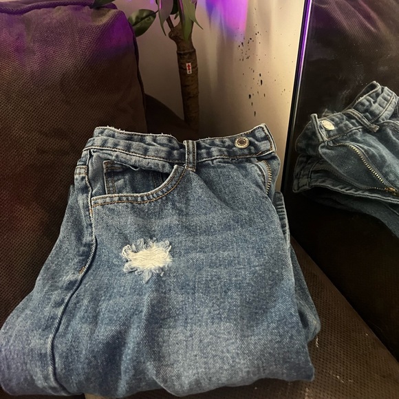 Dark Blue High Rise Denim Pants - Picture 3 of 3